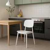 Scaun de bucatarie alb din polipropilena Compact